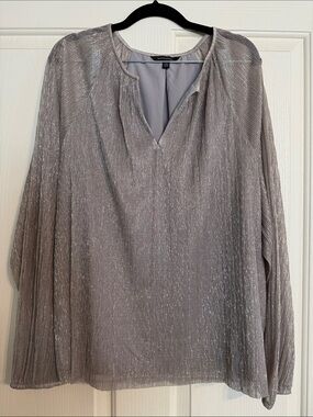 Banana Republic Shimmery Gold-Taupe Long Sleeve Blouse